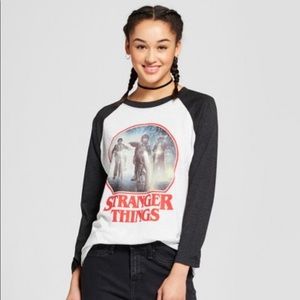 Stranger things baseball-style tee